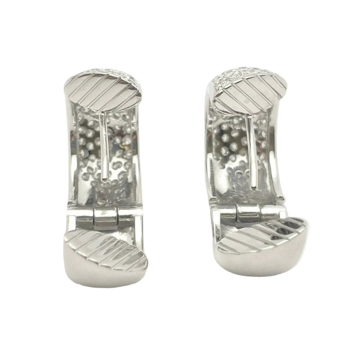 Boucles d'oreilles Créoles en or blanc et diamants - Castafiore