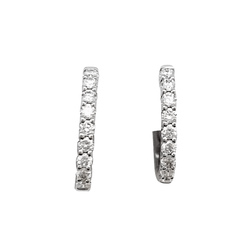 Boucles d'oreilles Créoles en or blanc et diamants - Castafiore