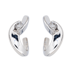 Boucles d'oreilles Créoles en or blanc et diamants - Castafiore