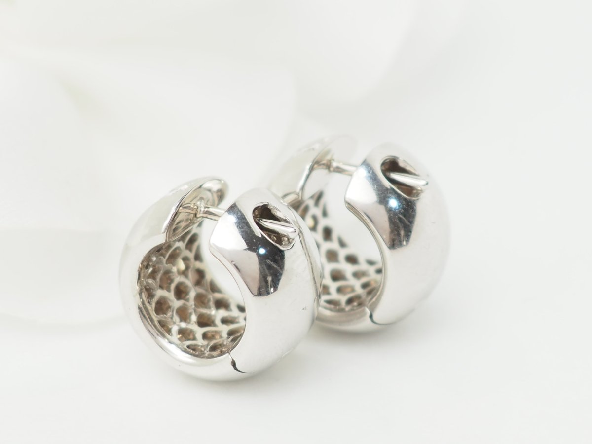 Boucles d'oreilles Créoles en or blanc et diamants - Castafiore