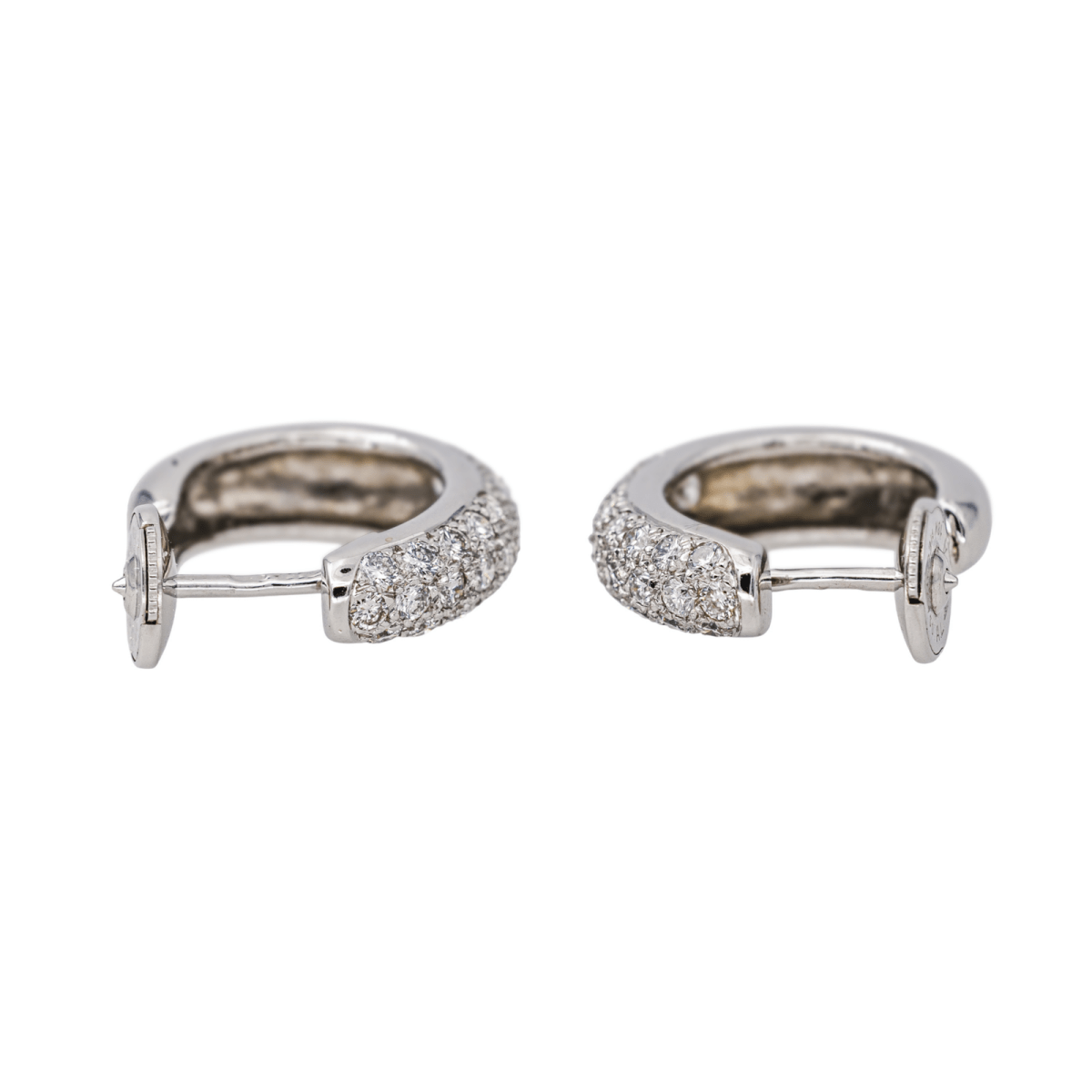 Boucles d'oreilles Créoles en or blanc et diamants - Castafiore