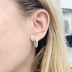 Boucles d'oreilles Créoles en or blanc et diamants - Castafiore