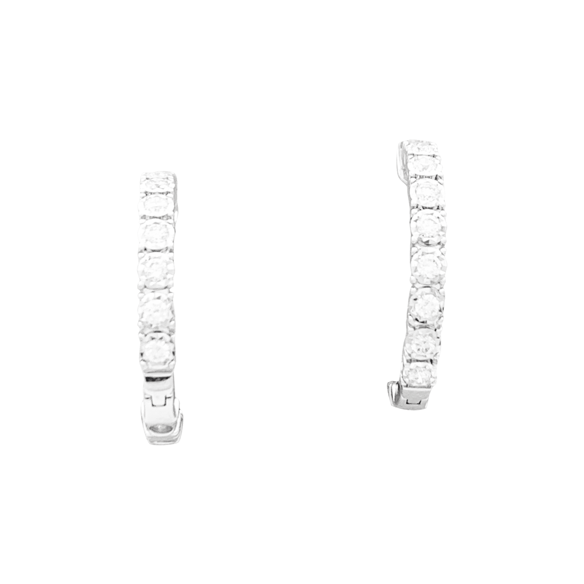 Boucles d'oreilles Créoles en or blanc et diamants - Castafiore