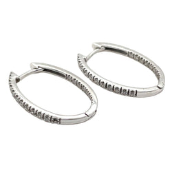 Boucles d'oreilles Créoles en or blanc et diamants - Castafiore