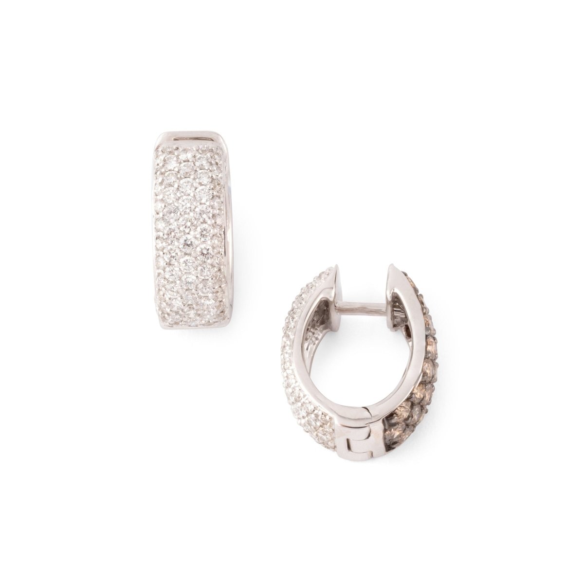 Boucles d'oreilles Créoles en or blanc et diamants - Castafiore