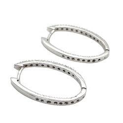 Boucles d'oreilles Créoles en or blanc et diamants - Castafiore