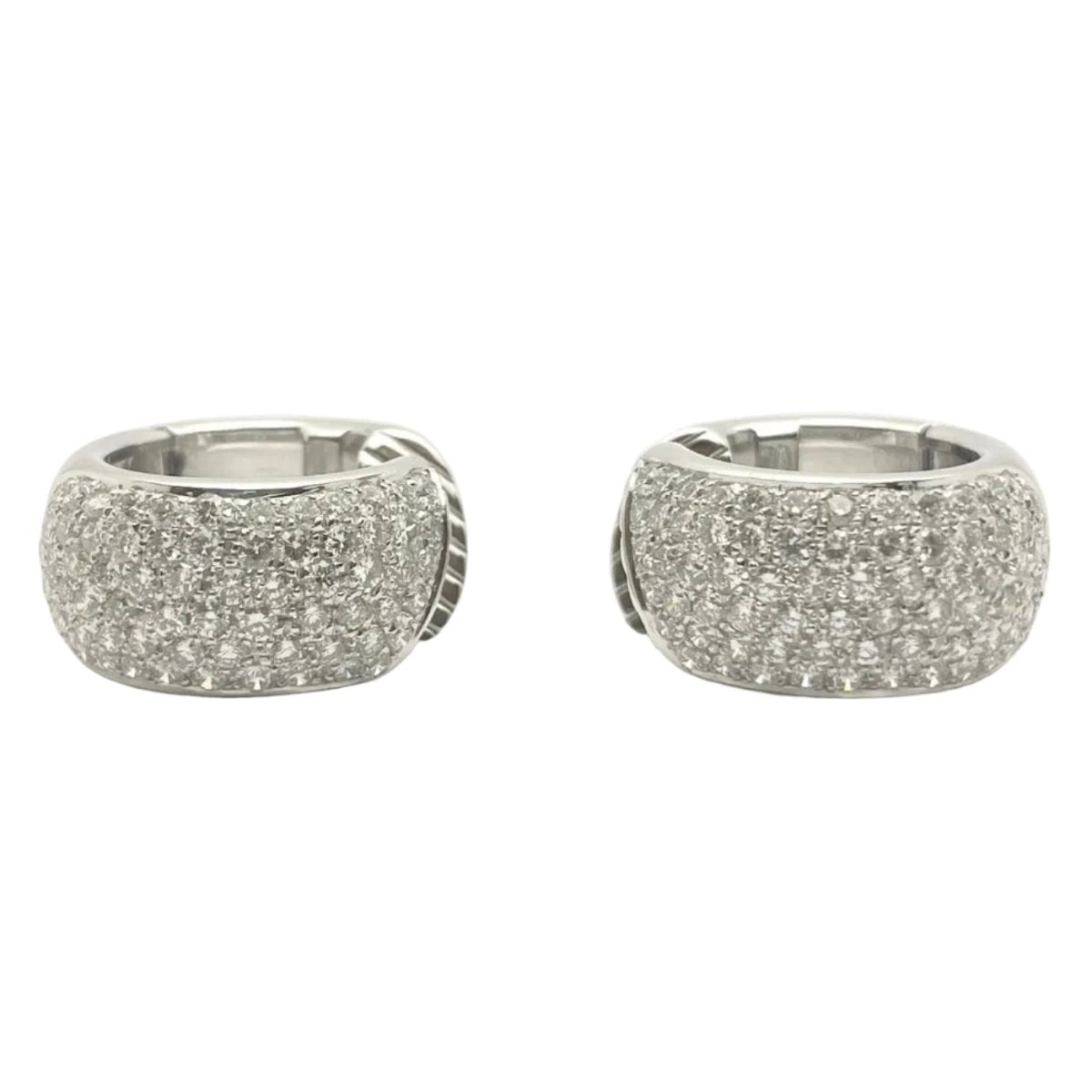 Boucles d'oreilles Créoles en or blanc et diamants - Castafiore