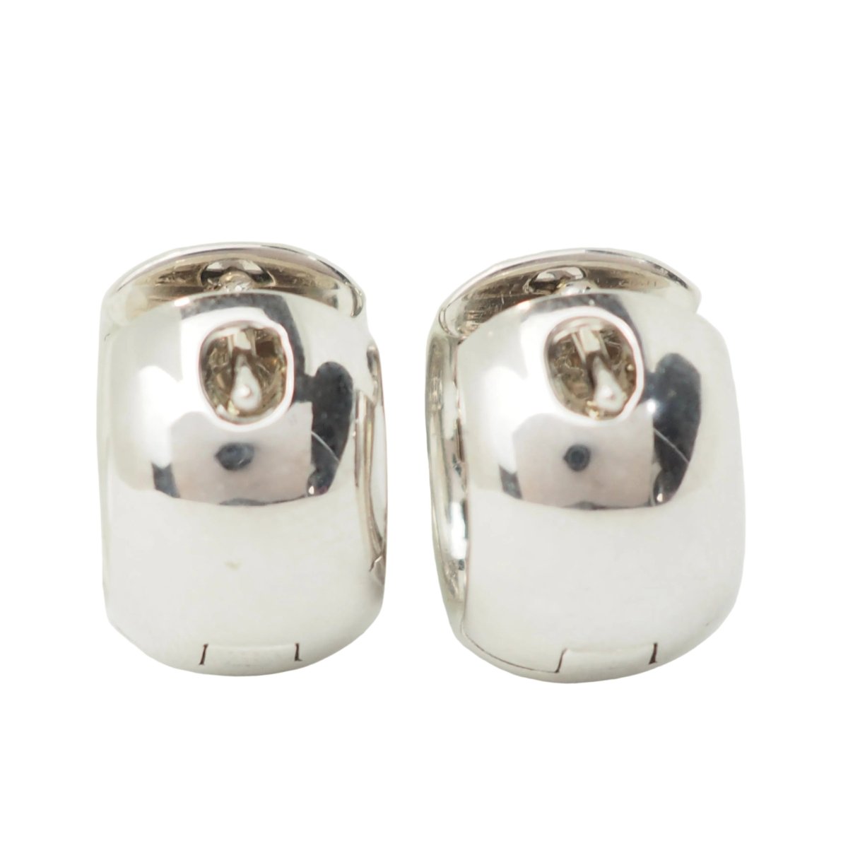 Boucles d'oreilles Créoles en or blanc et diamants - Castafiore