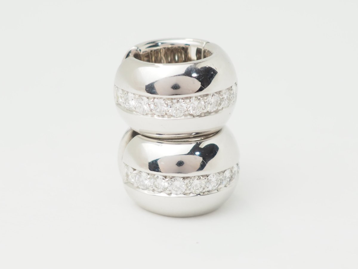 Boucles d'oreilles Créoles en or blanc et diamants - Castafiore