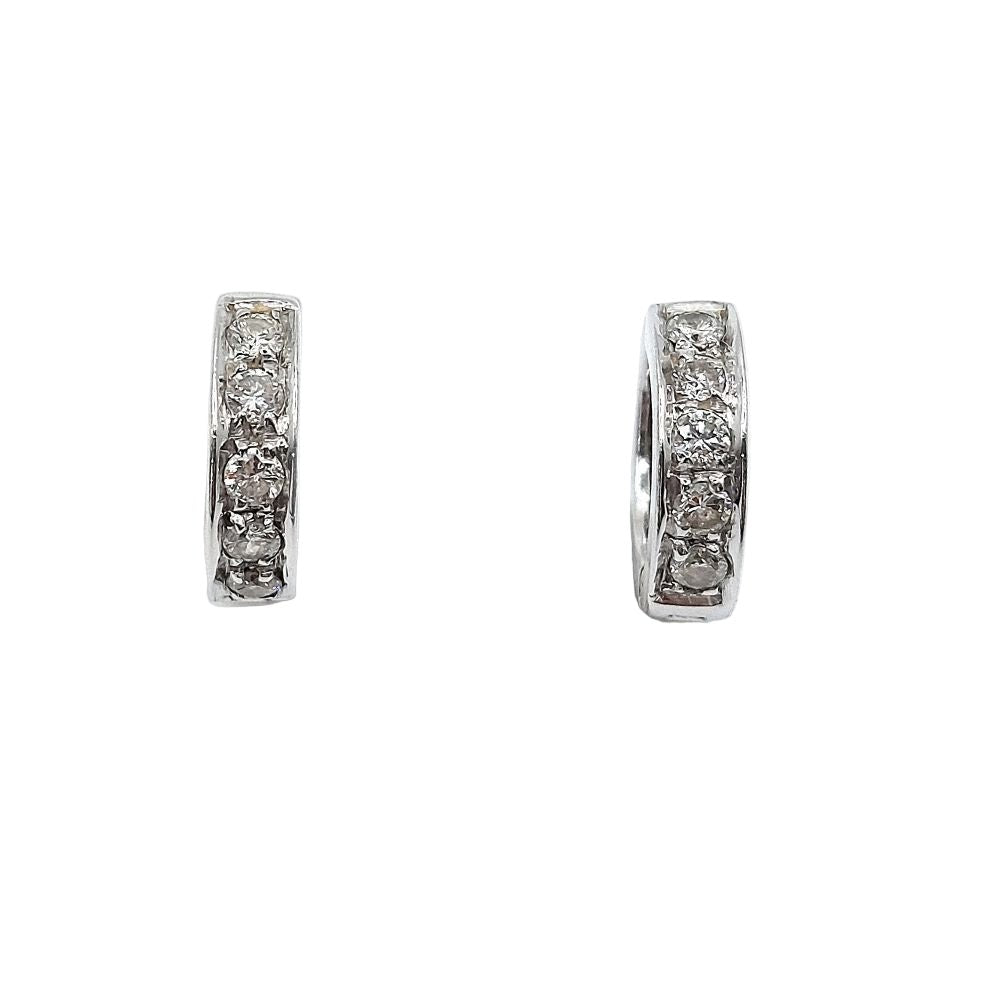 Boucles d'oreilles Créoles en or blanc et diamants - Castafiore