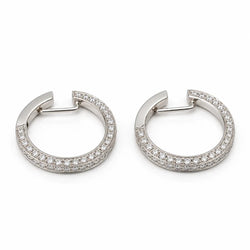 Boucles d’oreilles Créoles en or blanc et diamants - Castafiore