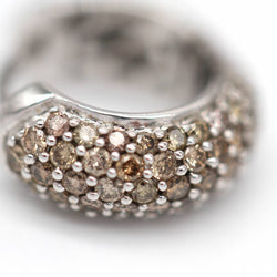 Boucles d'oreilles Créoles en or blanc et diamants - Castafiore