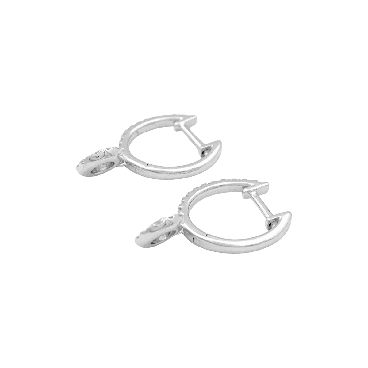 Boucles d'oreilles Créoles en or blanc et diamants - Castafiore