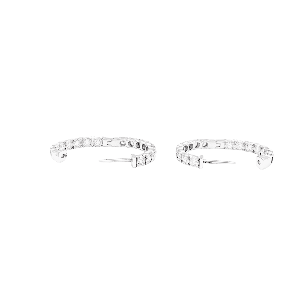 Boucles d'oreilles Créoles en or blanc et diamants - Castafiore