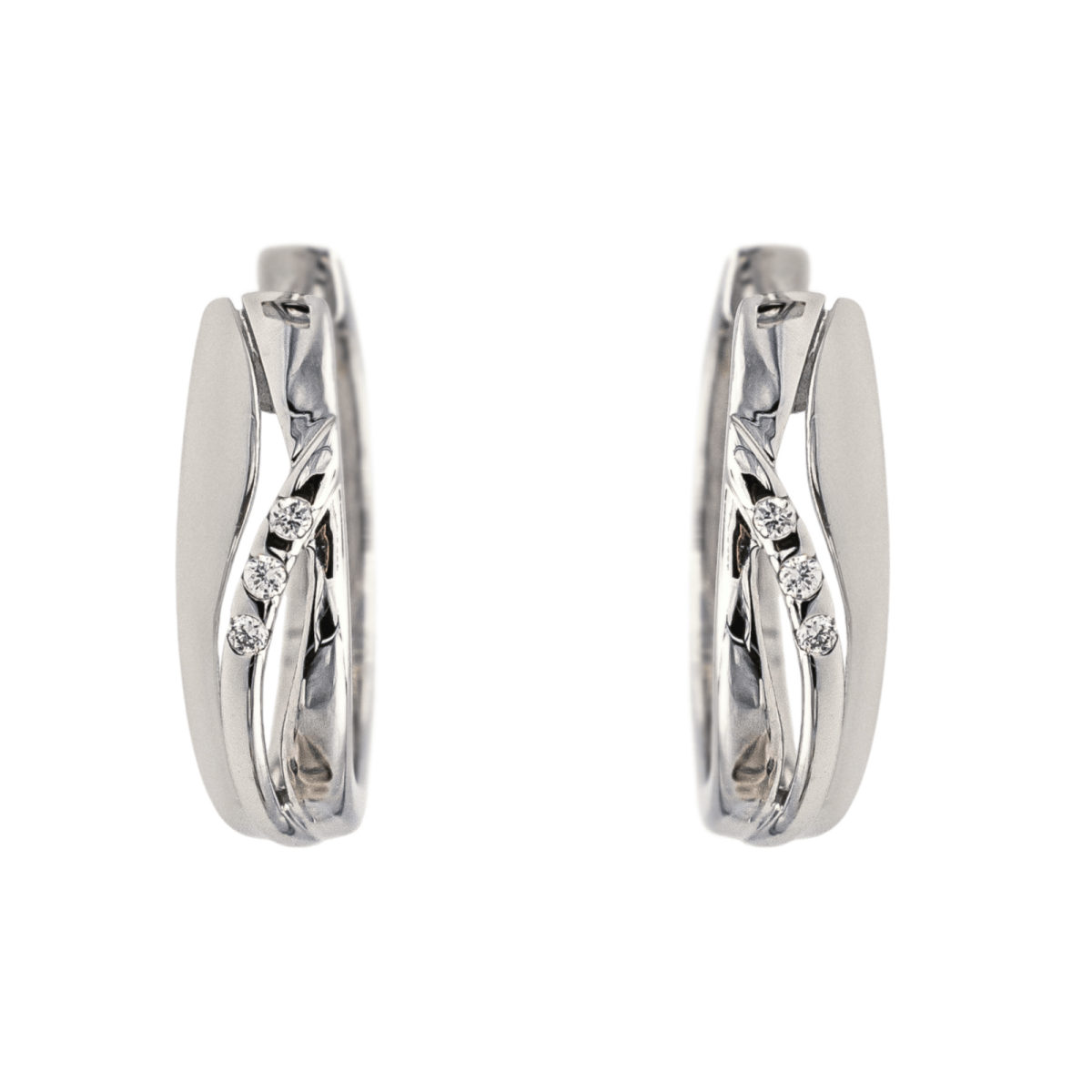 Boucles d'oreilles Créoles en or blanc et diamants - Castafiore