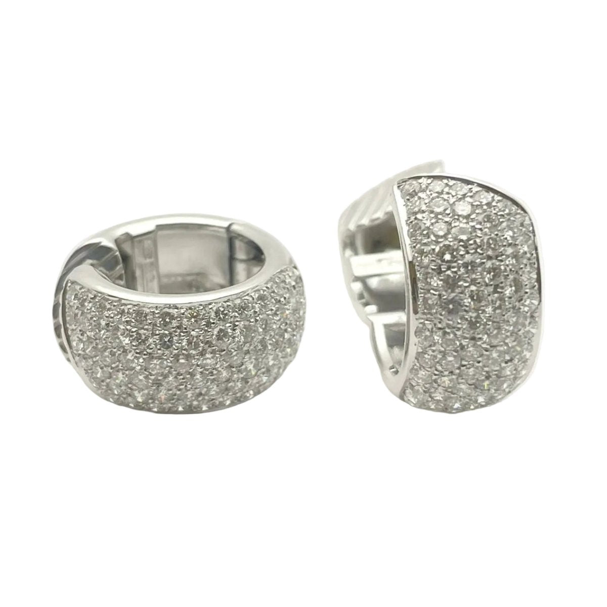 Boucles d'oreilles Créoles en or blanc et diamants - Castafiore
