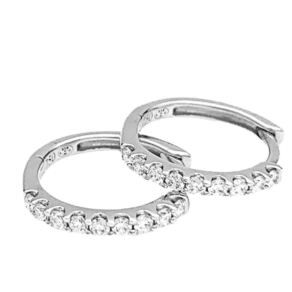 Boucles d'oreilles Créoles en or blanc et diamants - Castafiore