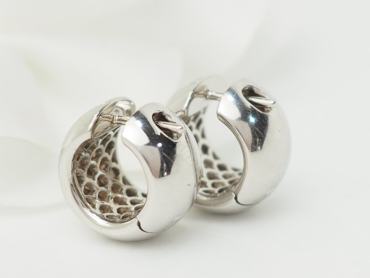 Boucles d'oreilles Créoles en or blanc et diamants - Castafiore