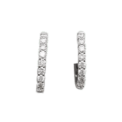 Boucles d'oreilles Créoles en or blanc et diamants - Castafiore