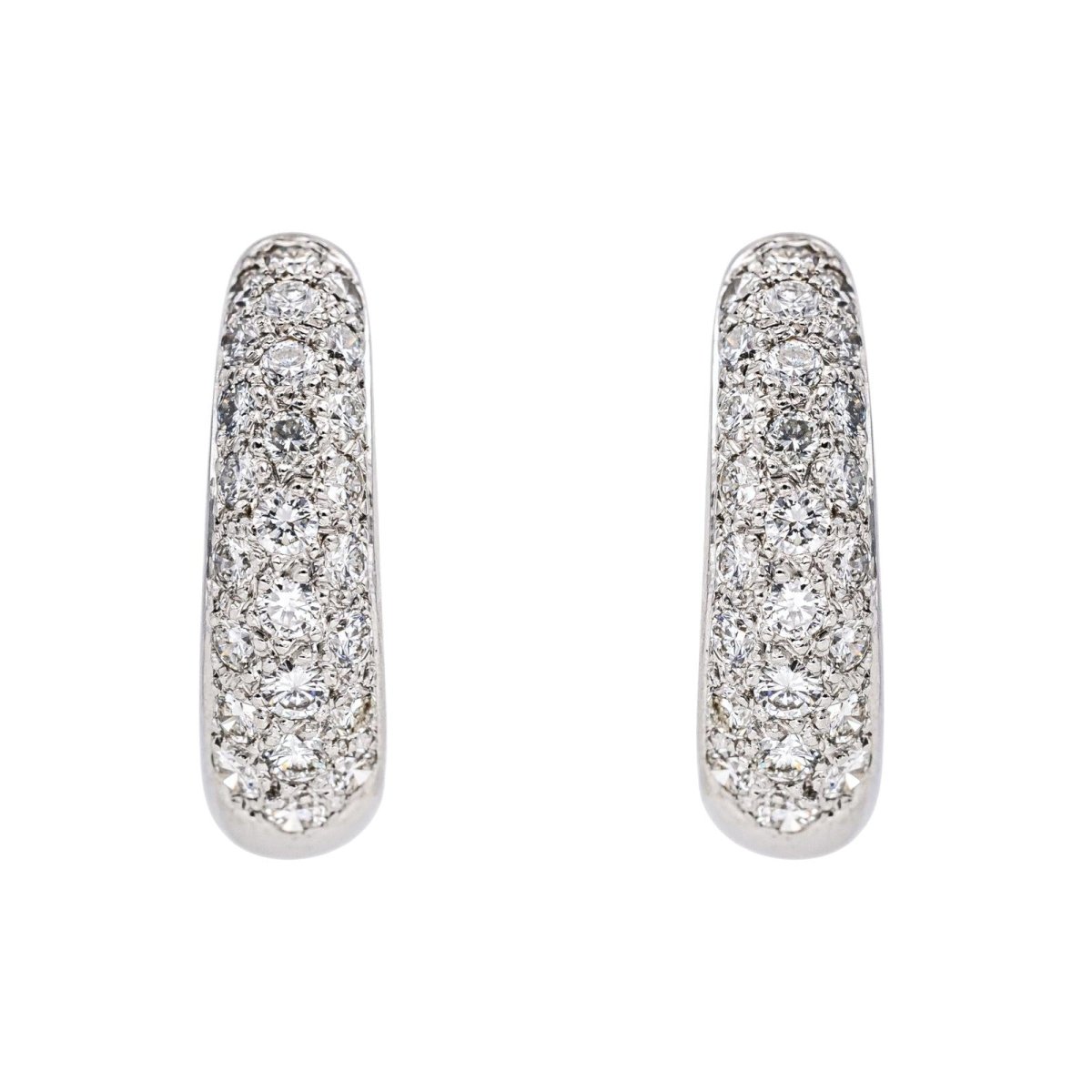 Boucles d'oreilles Créoles en or blanc et diamants - Castafiore