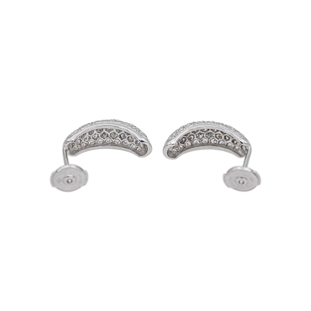 Boucles d'oreilles Créoles en or blanc et diamants - Castafiore