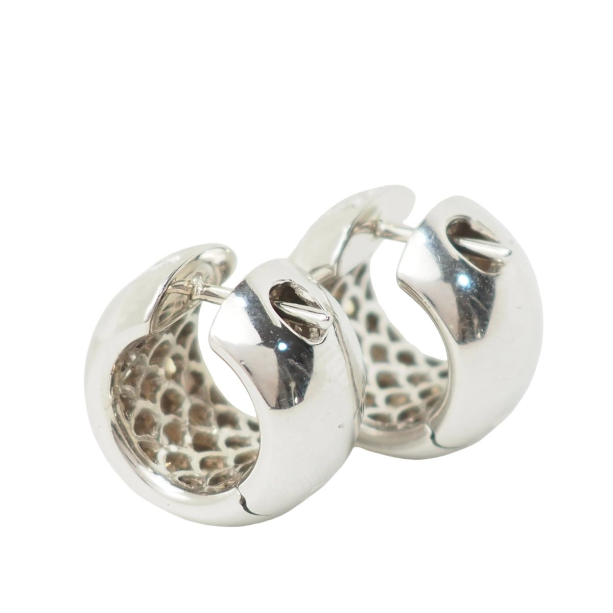Boucles d'oreilles Créoles en or blanc et diamants - Castafiore