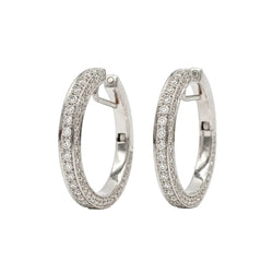 Boucles d’oreilles Créoles en or blanc et diamants - Castafiore