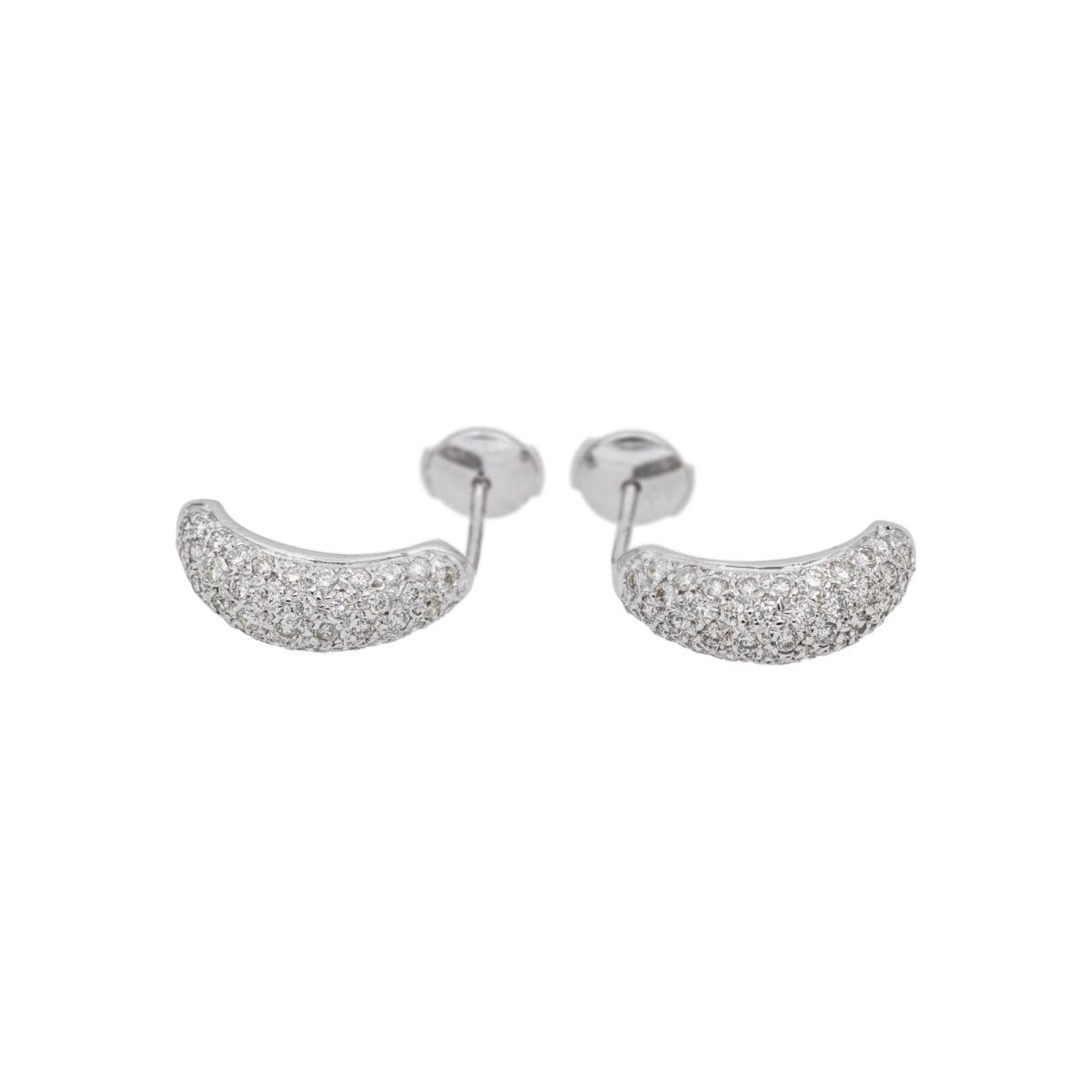 Boucles d'oreilles Créoles en or blanc et diamants - Castafiore