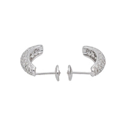 Boucles d'oreilles Créoles en or blanc et diamants - Castafiore