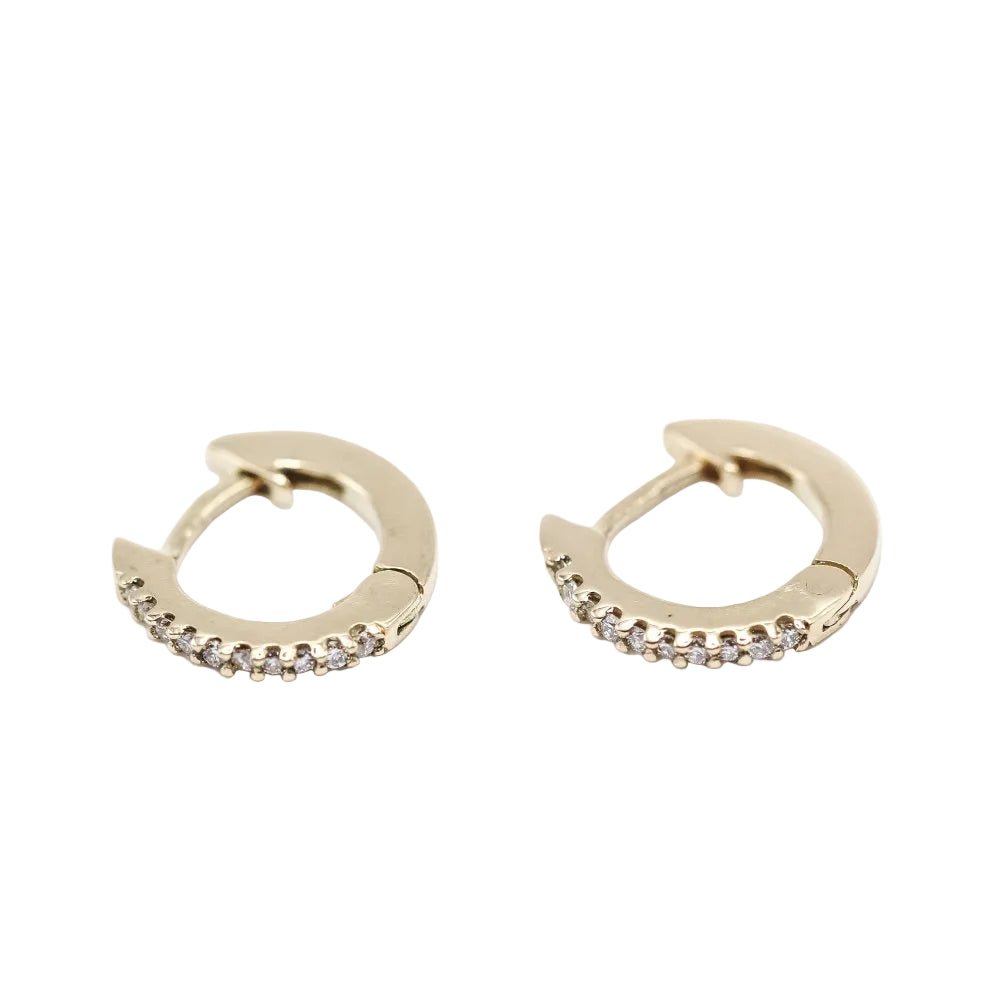 Boucles d'oreilles Créoles en or blanc jaune et diamants - Castafiore