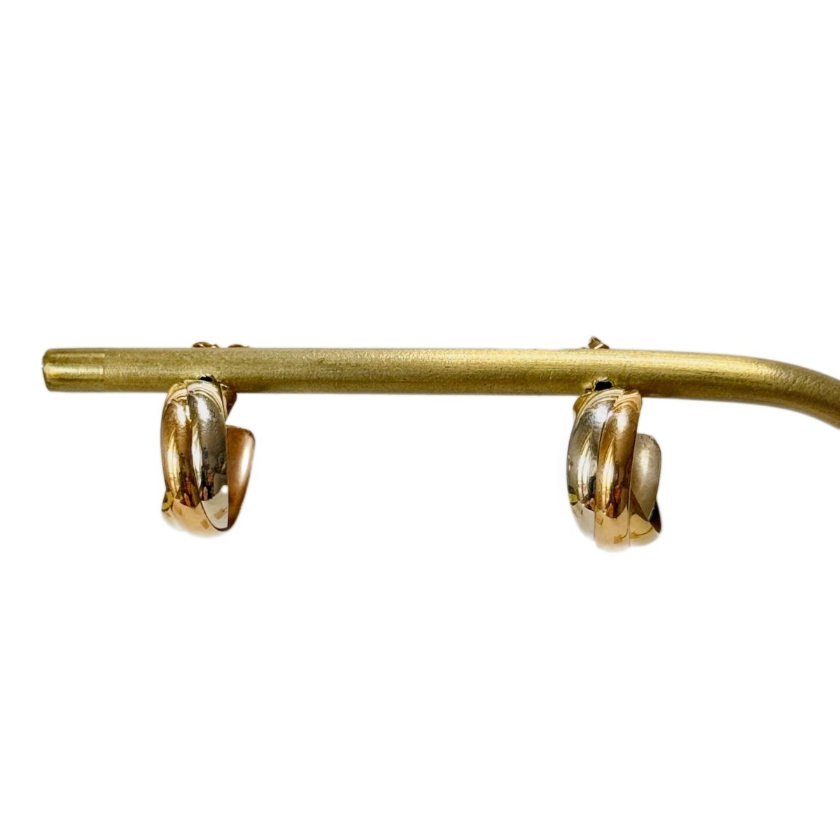 Boucles d'oreilles Créoles en or blanc, or jaune et or rose - Castafiore