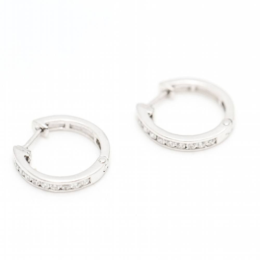 Boucles d'oreilles créoles en or et diamants - Castafiore