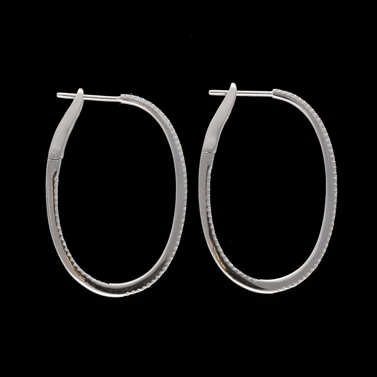 Boucles d'oreilles Créoles en Or gris 18k Diamants brillants 0,29 Cts G - VS. - Castafiore