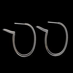 Boucles d'oreilles Créoles en Or gris 18k Diamants brillants 0,29 Cts G - VS. - Castafiore