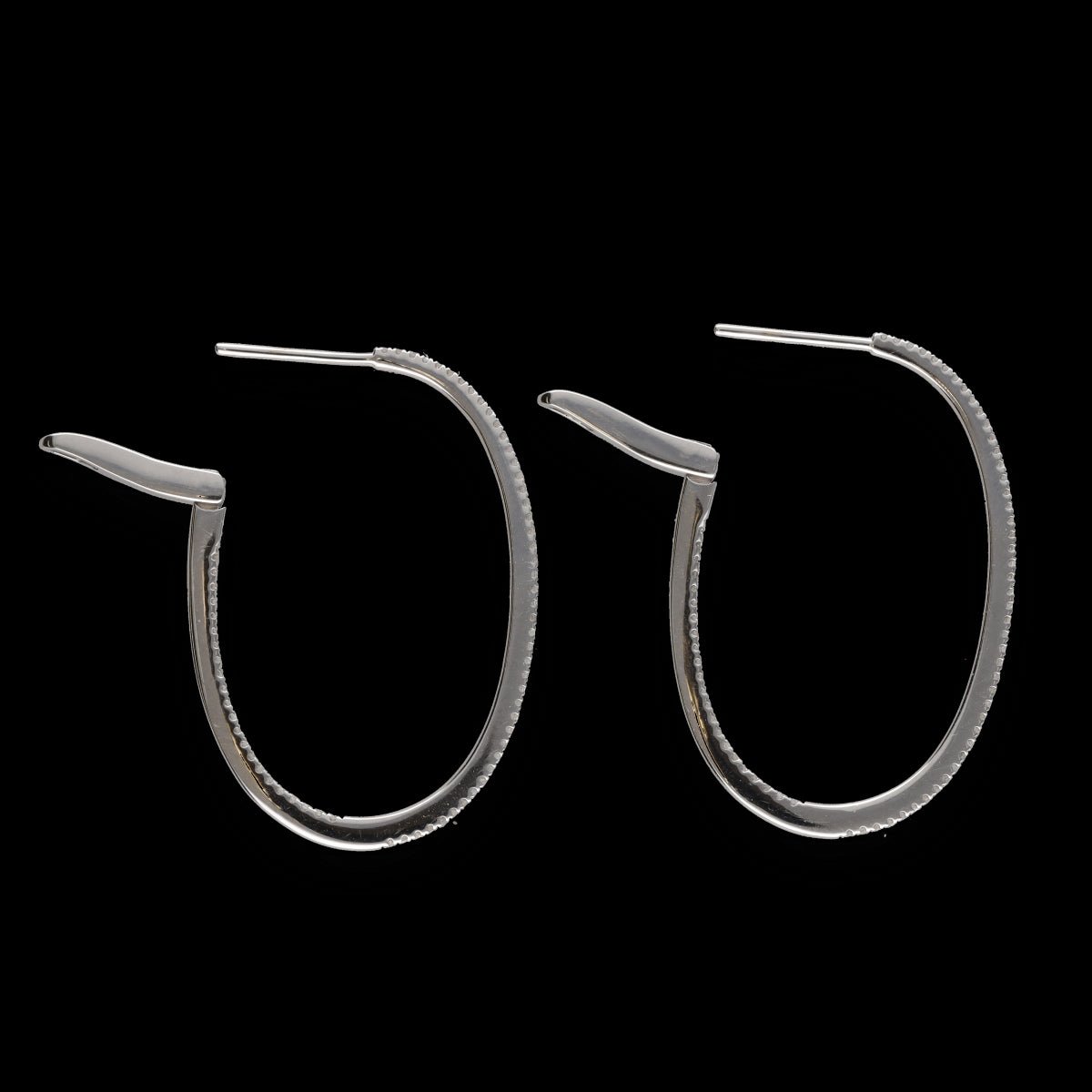 Boucles d'oreilles Créoles en Or gris 18k Diamants brillants 0,29 Cts G - VS. - Castafiore