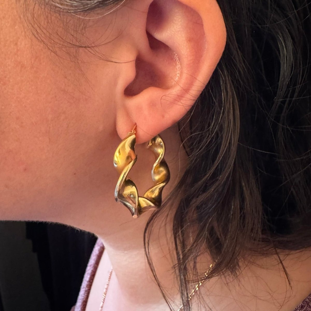 Boucles d'oreilles Créoles en or jaune - Castafiore