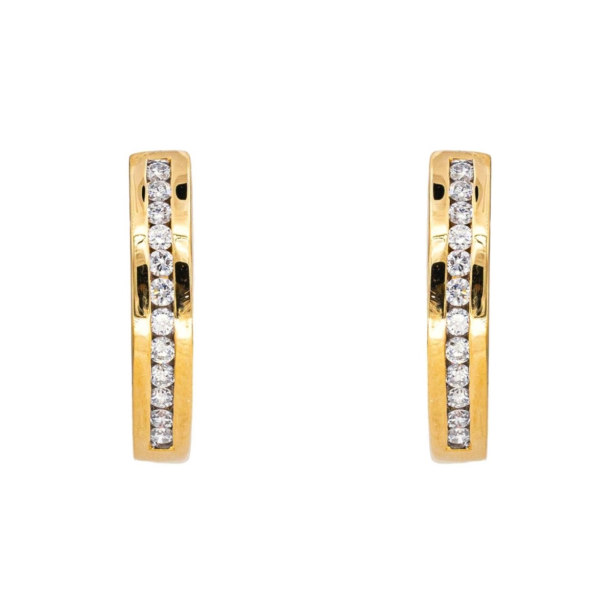 Boucles d'oreilles Créoles en or jaune et diamant - Castafiore