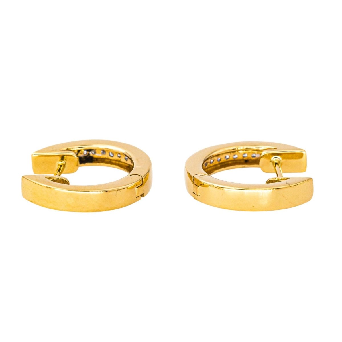 Boucles d'oreilles Créoles en or jaune et diamant - Castafiore