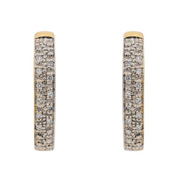 Boucles d'oreilles Créoles en or jaune et diamant - Castafiore