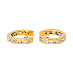 Boucles d'oreilles Créoles en or jaune et diamant - Castafiore