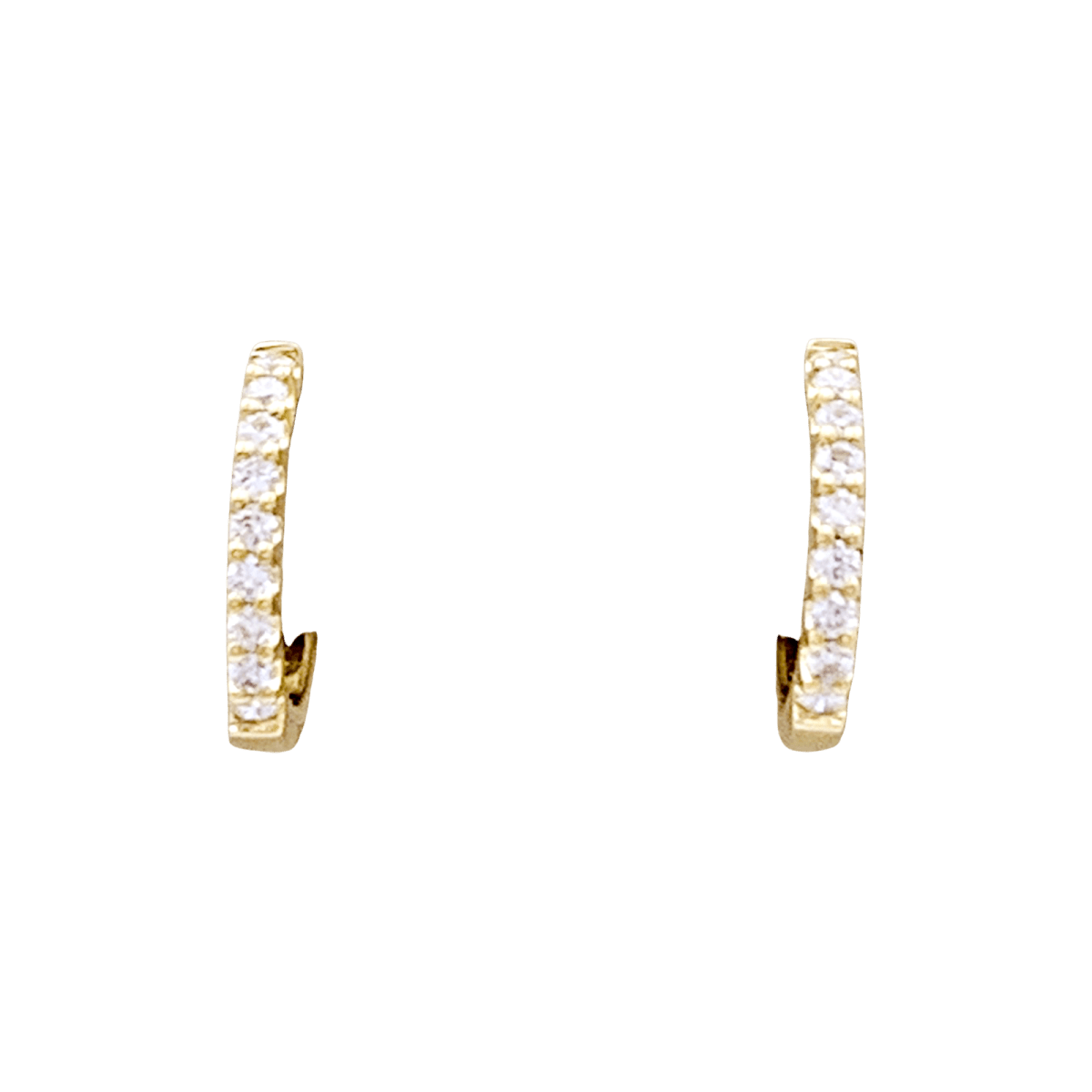 Boucles d'oreilles Créoles en or jaune et diamants - Castafiore