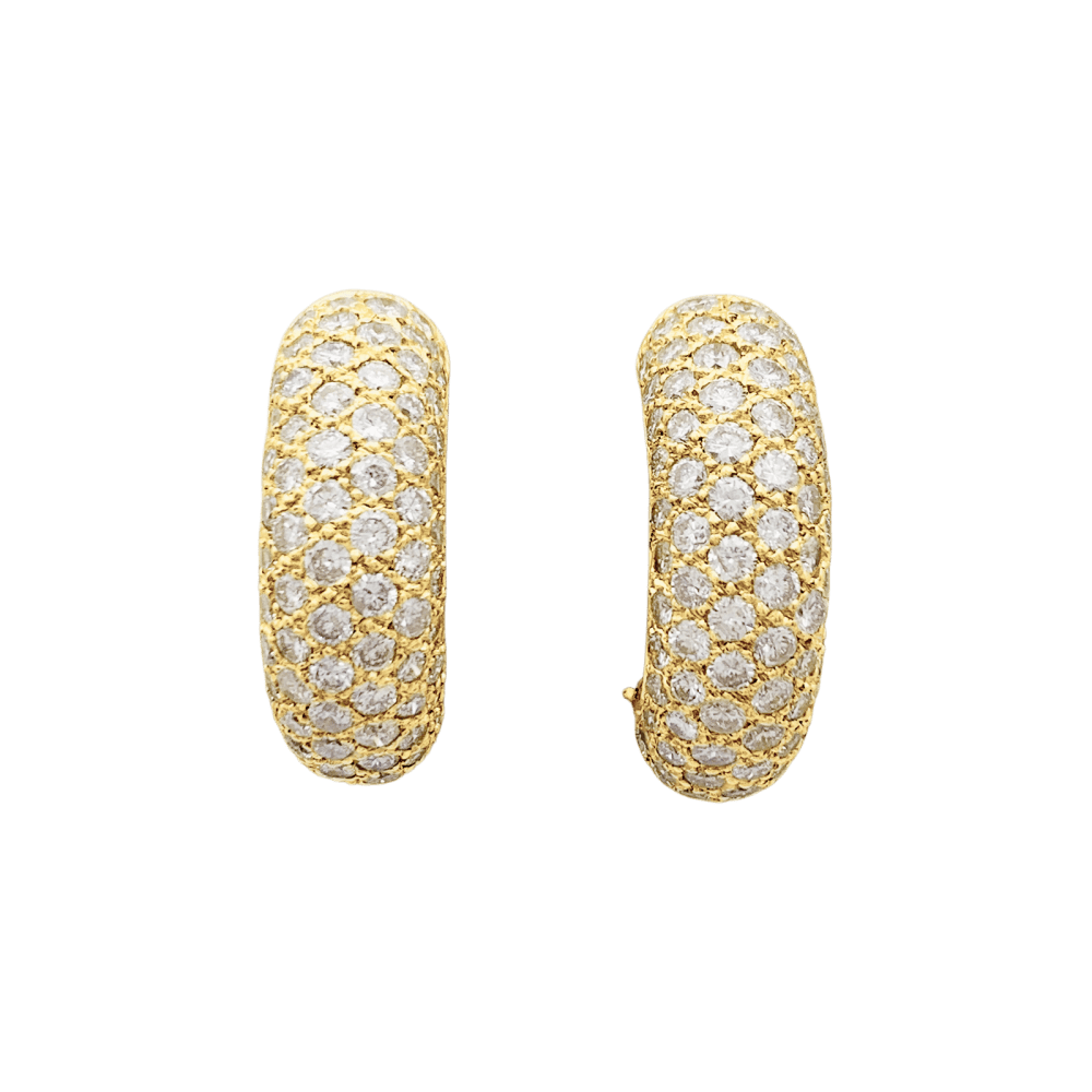 Boucles d'oreilles Créoles en or jaune et diamants - Castafiore