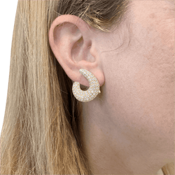 Boucles d'oreilles Créoles en or jaune et diamants - Castafiore