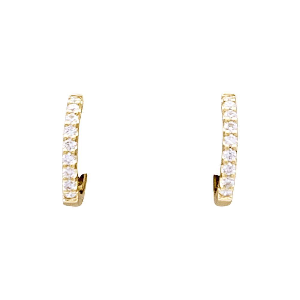 Boucles d'oreilles Créoles en or jaune et diamants - Castafiore