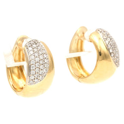 Boucles d'oreilles Créoles en or jaune et diamants - Castafiore