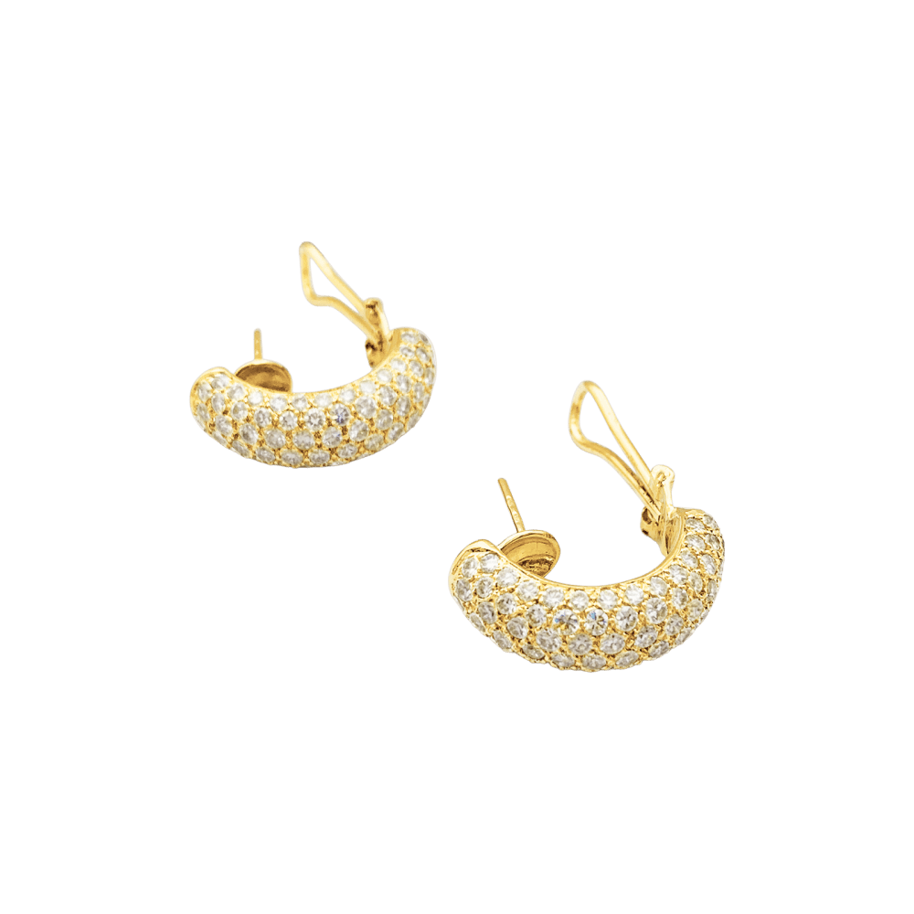 Boucles d'oreilles Créoles en or jaune et diamants - Castafiore