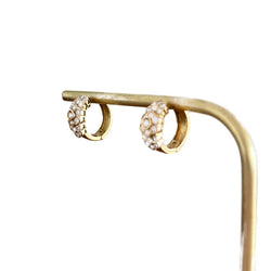 Boucles d'oreilles Créoles en or jaune et diamants - Castafiore