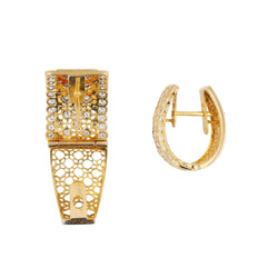 Boucles d'oreilles Créoles en or jaune et diamants - Castafiore