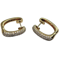 Boucles d'oreilles Créoles en or jaune et diamants - Castafiore