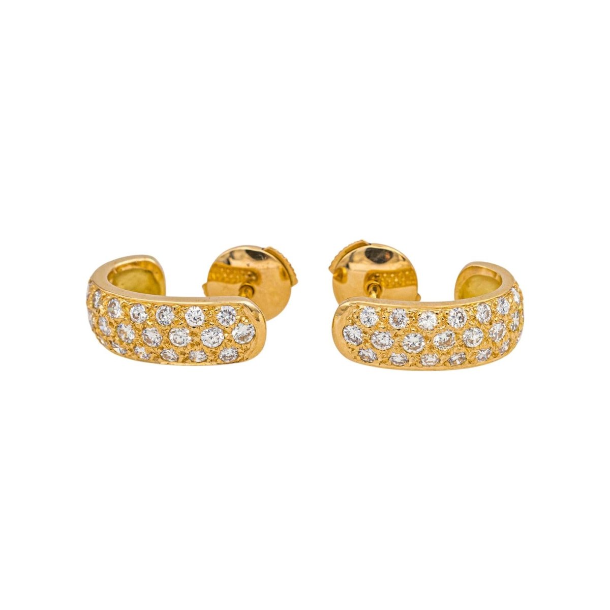 Boucles d'oreilles Créoles en or jaune et diamants - Castafiore